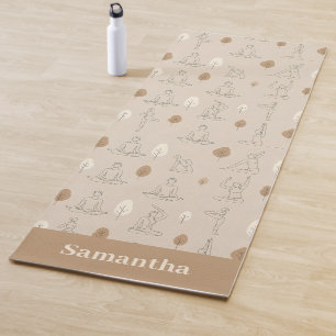 Soft Line Art Yoga Flow Minimalist Mat