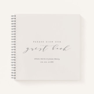 Soft Linen Ivory Wedding Guest Book