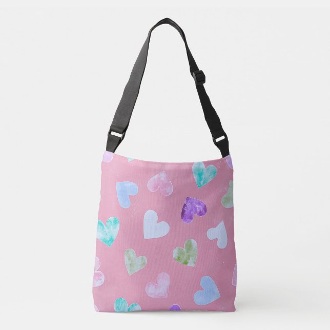 Soft Love Petal Pattern Crossbody Bag (Front)
