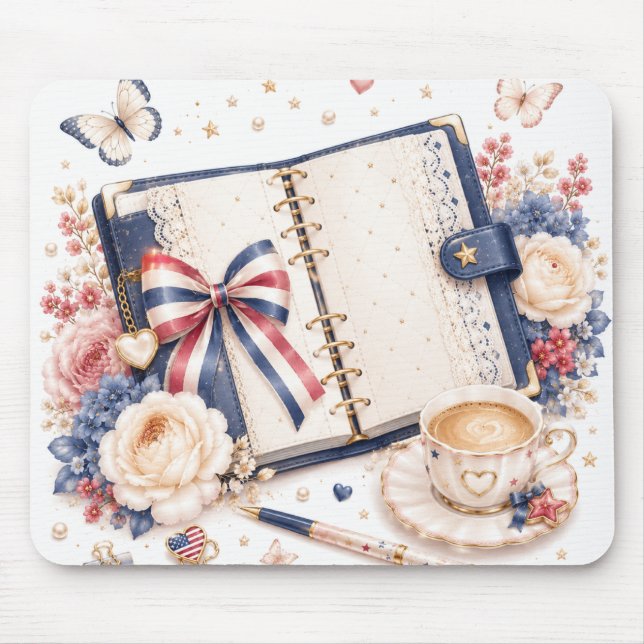 Soft Luxury 4th of July Patriotic Mouse Pad (Front)