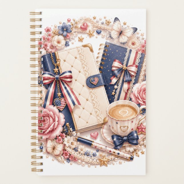Soft Luxury 4th of July Patriotic Planner (Front)