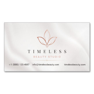 Soft Luxury Minimalist Rose Gold Beauty Branding Magnetic Business Card