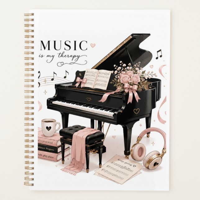 Soft Luxury Piano Practice Planner (Front)