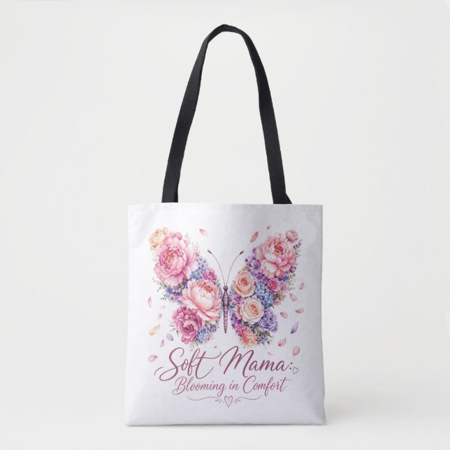 Soft Mama Blooming Butterfly Tote Bag (Front)