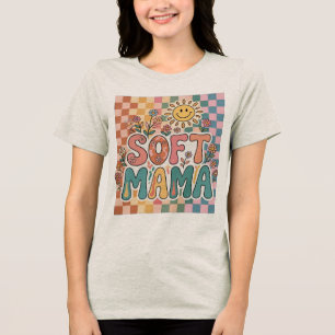 Soft Mama Shirt Colourful Retro Floral Mama Desi