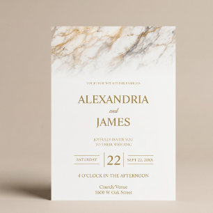 Soft Marble Fade Wedding Invitation