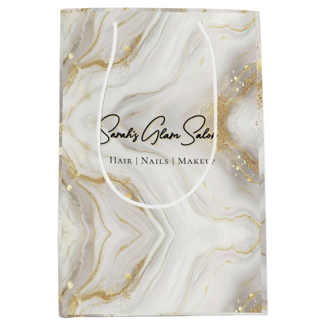 Soft Marble Glam Salon Bag – Modern Editable Desig (Front)