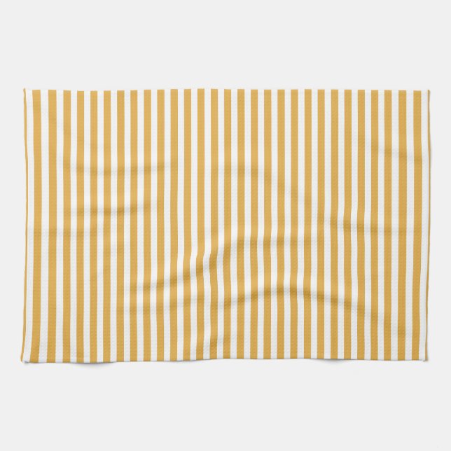 Soft Marigold Yellow Cabana Stripe Tea Towel (Horizontal)