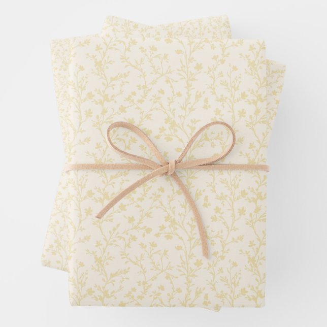 Soft Meadow Buttercream - Neutral Wrapping Paper Sheet (In situ)