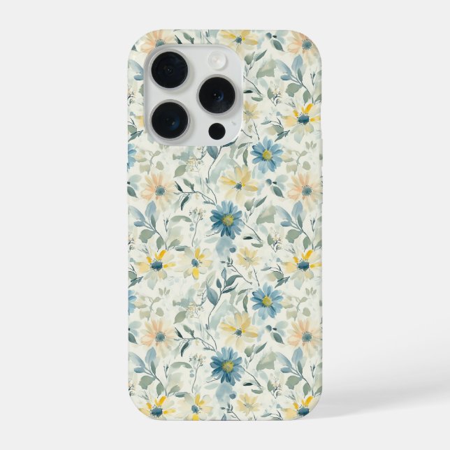 Soft Meadow Daisy Watercolor iPhone Case (Back)