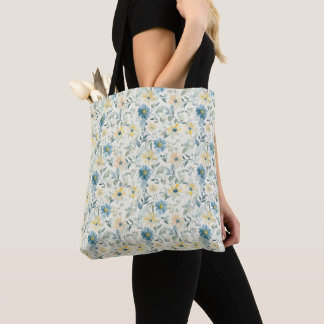 Soft Meadow Daisy Watercolor Tote Bag