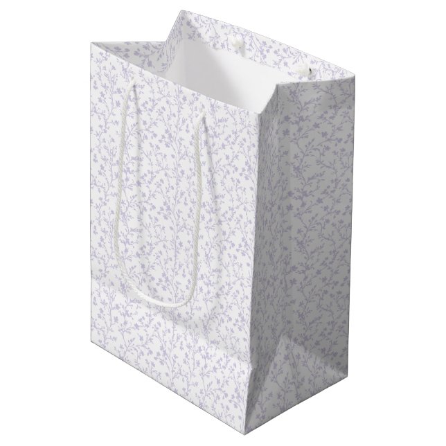 Soft Meadow Dusty Lavender - Neutral Medium Gift Bag (Front Angled)