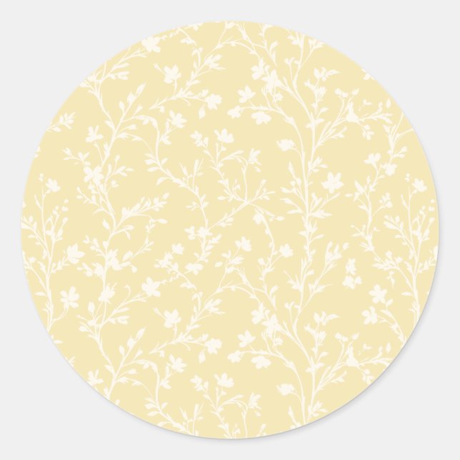 Soft Meadow Neutral - Buttercream Classic Round Sticker (Front)