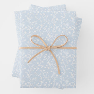 Soft Meadow Neutral - Powder Blue Wrapping Paper Sheet