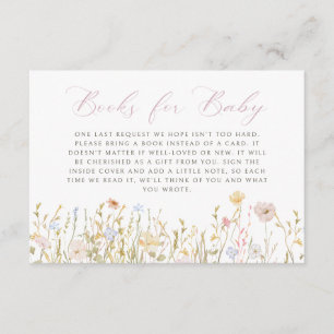 Soft Meadow Pink Script Books for Baby Enclosure Card
