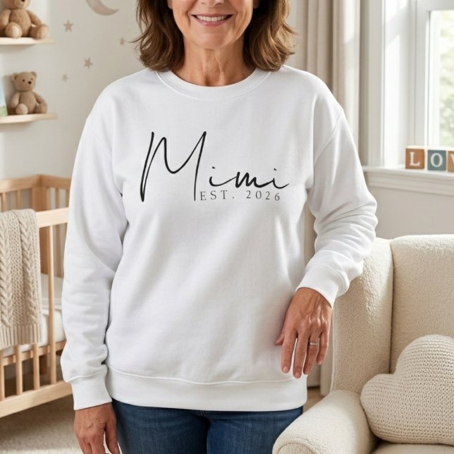 Soft Mimi EST Year Minimal Script Design Sweatshirt (Creator Uploaded)