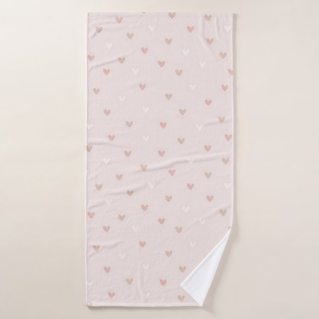 Soft Minimal Heart Pattern Bath Towel (Bath Towel)