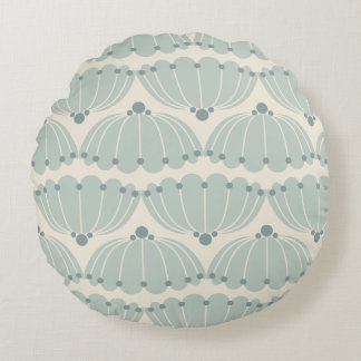 Soft Mint and Beige Scallop Round Cushion