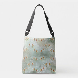 Soft mint color cross body tote bag