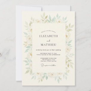 Soft Mint Delicate Spring Wedding Invitation