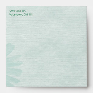 Soft Mint Green Daisy Envelope