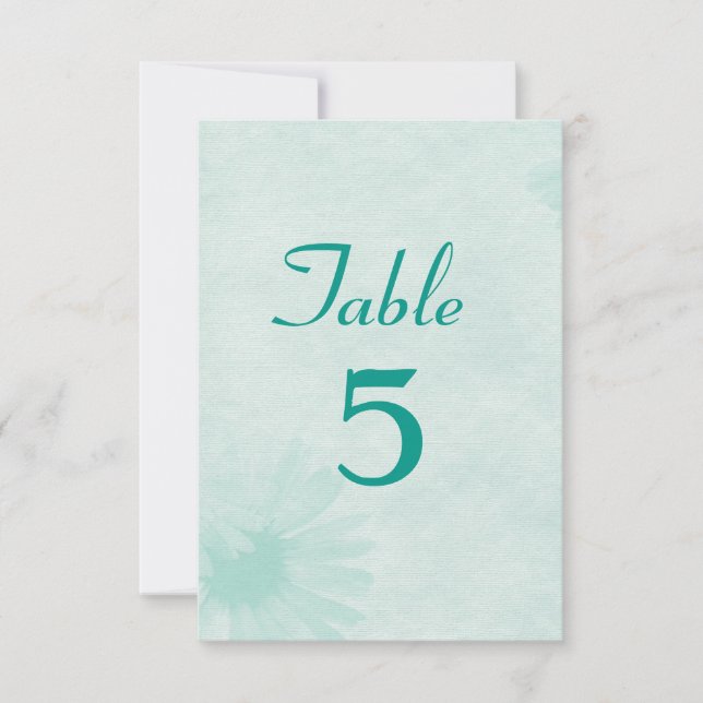 Soft Mint Green Table Number (Front)