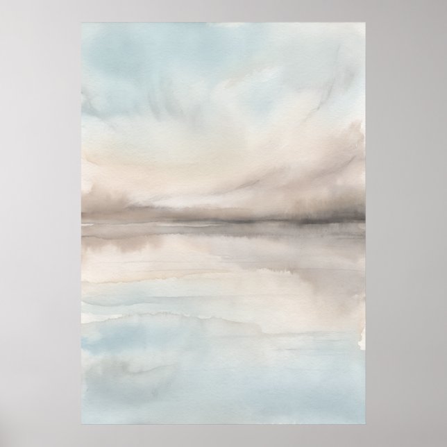 Soft Misty Lake Landscape Poster (Front)