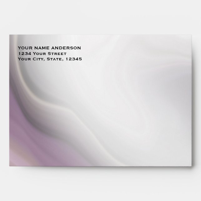 Soft Misty Plum Purple Marble Envelope (Front)