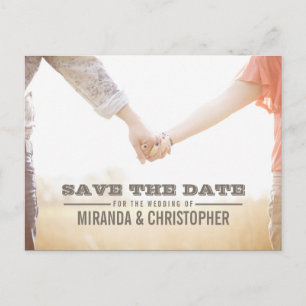 Soft Modern Wedding Save the Date Photo Postcard