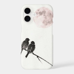 Soft Moon Birds Pastel Phone Case - iPhone