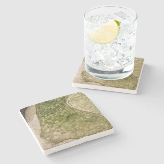 Soft Mottled Beach Rock Towoon Bay Stone Coaster (Side)