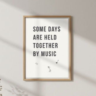 Soft Music Quote. Bedroom Wall Poster