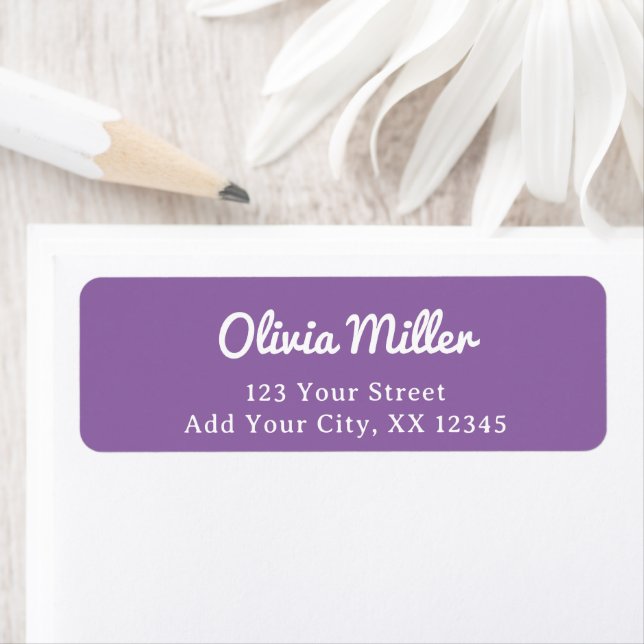 Soft Muted Lavender - Trendy Address Label (Insitu)