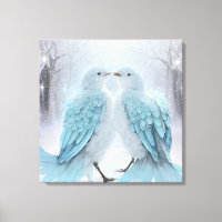 *~* Soft Muted Love Birds AP54 Art Winter