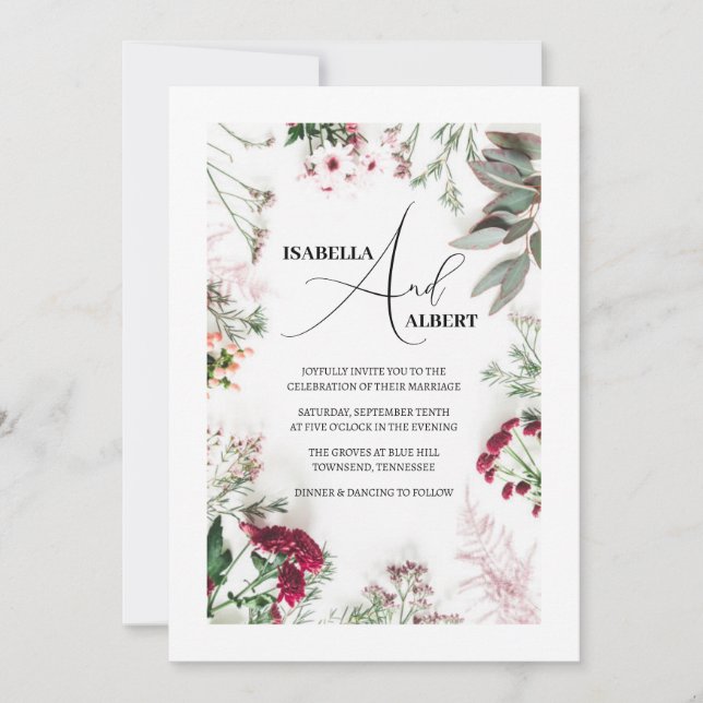 Soft Natural Wedding Invitation (Front)