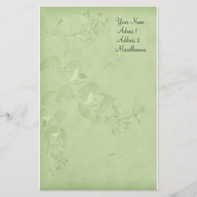 Soft Nature in Green Stationery (Front)