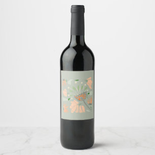 Soft nature print Food and Beverage Label Set
