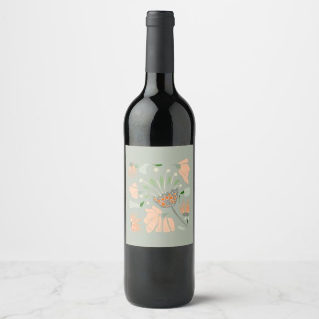 Soft nature print Food and Beverage Label Set (Front)