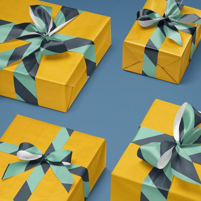 Soft Navy and Mint Green Wide Stripe Grosgrain Ribbon (Creator Uploaded)