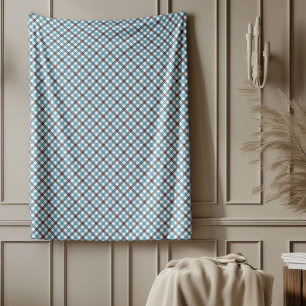 Soft Navy Plaid Throw for Stylish Interiors Fleece Blanket