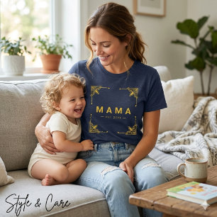 Soft Navy Tri-Blend Mama T-Shirt with Sleek Style Shirt