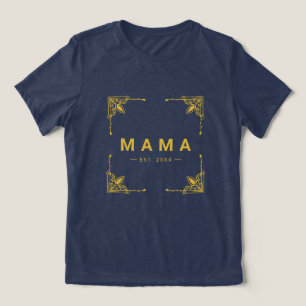 Soft Navy Tri-Blend Mama T-Shirt with Sleek Style Shirt