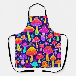 Soft Neon: Cartoon Mushroom Patch Apron