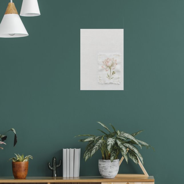 Soft Neutral Botanical Flower Poster (Living Room 1)