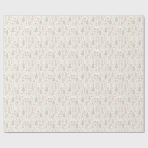 Soft Neutral Botanical Holiday Wrapping Paper