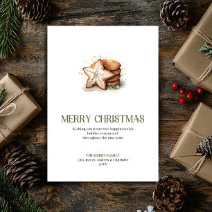 Soft Neutral Christmas Cookies Minimal Greeting  Holiday Card