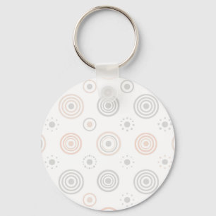 Soft Neutral Concentric Circles Pattern Key Ring