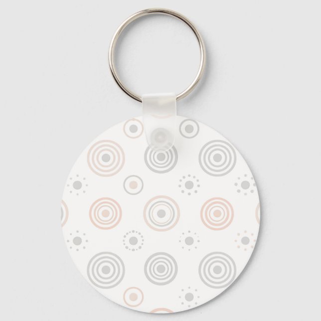 Soft Neutral Concentric Circles Pattern Key Ring (Front)
