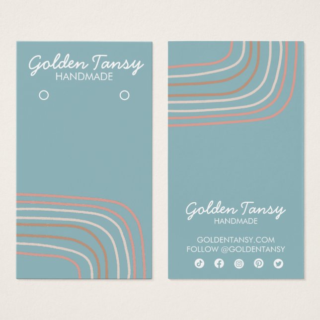 Soft Neutral Earring Necklace Jewellery Display Ca (Front & Back)