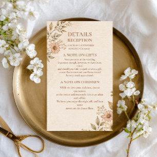 Soft Neutral Floral Enclosure Card